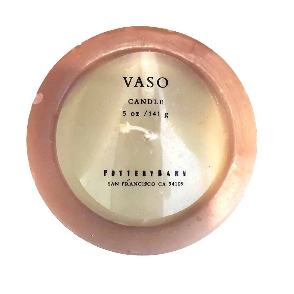 Rare Pottery Barn VASO Single Wick Candle 5oz Light Green Brown New Unlit